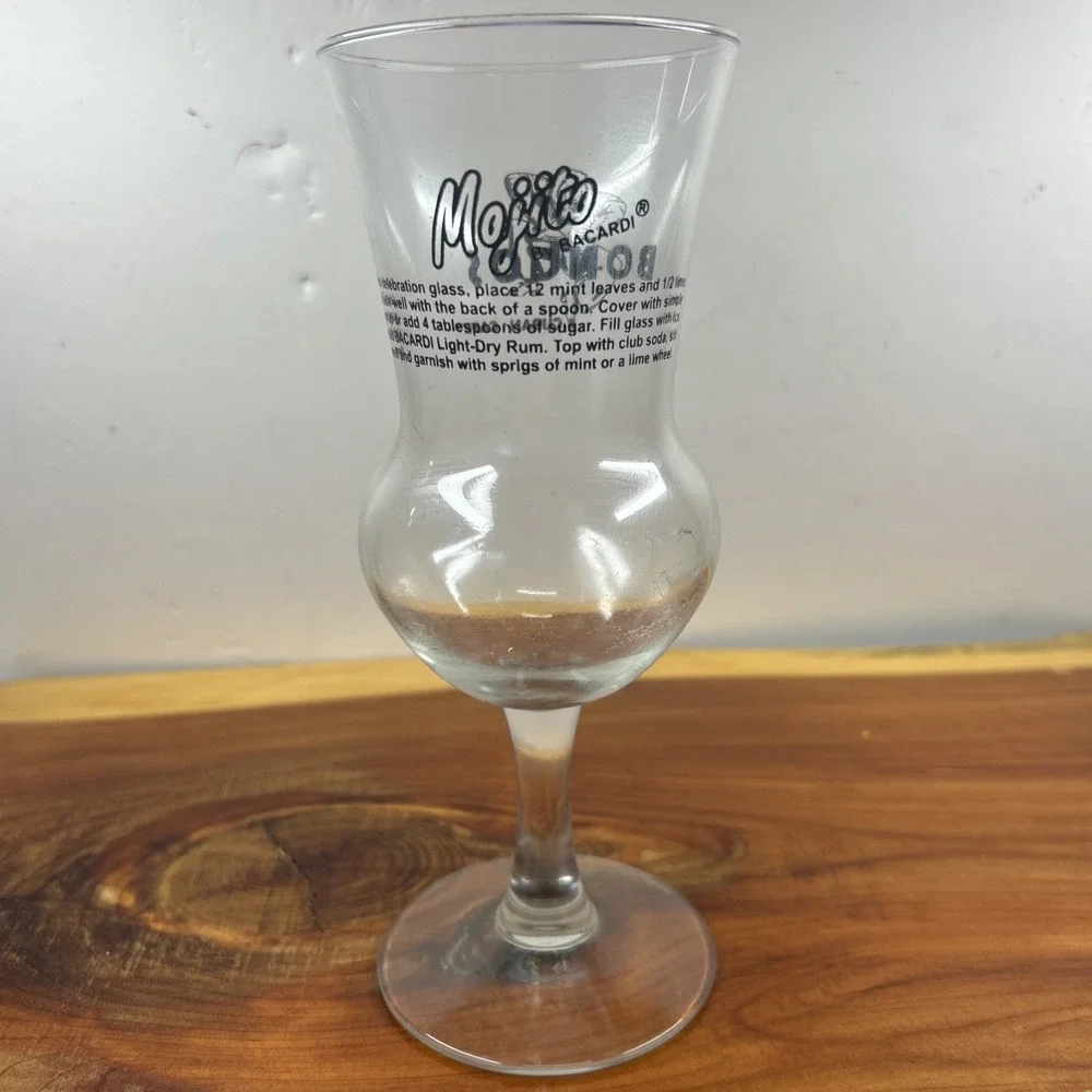 BONGOS Cuban Cafe Tall Glass Mojito Recipe Barware Miami Closed Restaurant HTF